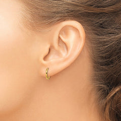 SRE1457 Chisel Stainless Steel Polished Yellow IP-plated 1.6mm Hinged Hoop Earrings