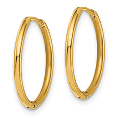 SRE1460 Chisel Stainless Steel Polished Yellow IP-plated 1.6mm Hinged Hoop Earrings