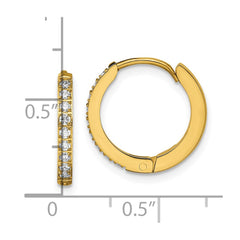 SRE1517 Chisel Stainless Steel Polished Yellow IP-plated with Preciosa Crystal Hinged Hoop Earrings