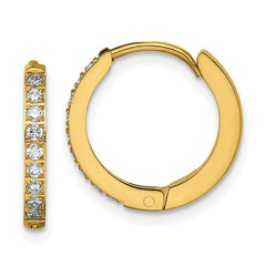 SRE1517 Chisel Stainless Steel Polished Yellow IP-plated with Preciosa Crystal Hinged Hoop Earrings