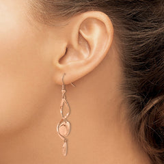 SRE1590 Chisel Stainless Steel Polished Twisted Shepherd Hook Earrings