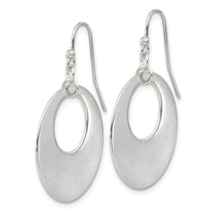 SRE1614 Chisel Stainless Steel Polished Circles Dangle Shepherd Hook Earrings