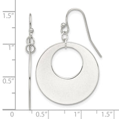 SRE1614 Chisel Stainless Steel Polished Circles Dangle Shepherd Hook Earrings