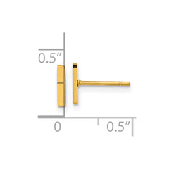 SRE1633Y Chisel Stainless Steel Polished Yellow IP-plated Vertical Bar Earrings