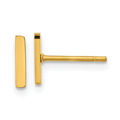 SRE1633Y Chisel Stainless Steel Polished Yellow IP-plated Vertical Bar Earrings