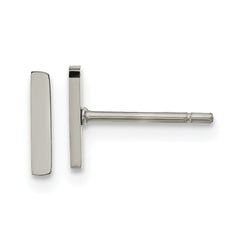 SRE1633 Chisel Stainless Steel Polished Vertical Bar Earrings