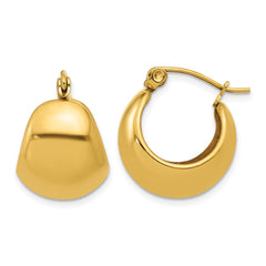 SRE1643 Chisel Stainless Steel Polished Yellow IP-plated Round Hoop Earrings