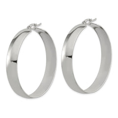 SRE1689 Chisel Stainless Steel Polished 9mm Hoop Earrings