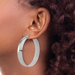 SRE1689 Chisel Stainless Steel Polished 9mm Hoop Earrings