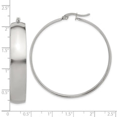 SRE1689 Chisel Stainless Steel Polished 9mm Hoop Earrings
