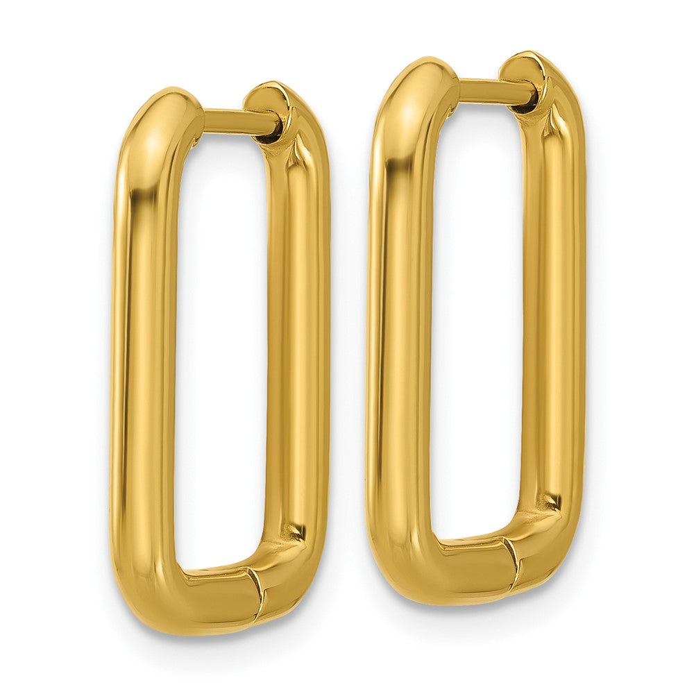 SRE1809 Stainless Steel Polished Yellow IP 2.5mm Square Hinged Hoop Earrings