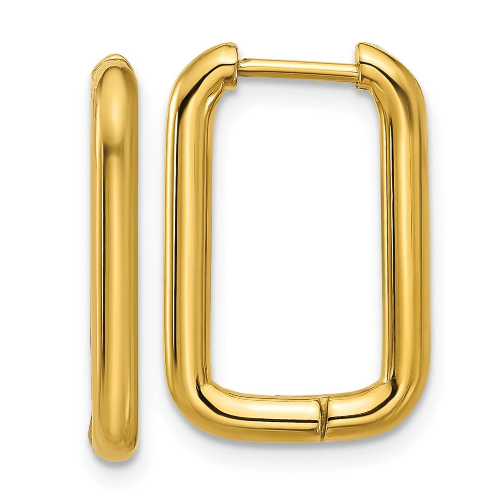 SRE1809 Stainless Steel Polished Yellow IP 2.5mm Square Hinged Hoop Earrings