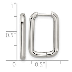SRE1810 Stainless Steel Polsihed 2.5mm Square Hinged Hoop Earrings