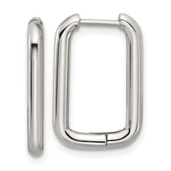 SRE1810 Stainless Steel Polsihed 2.5mm Square Hinged Hoop Earrings