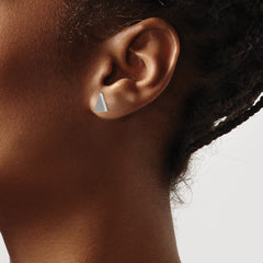 SRE327 Chisel Stainless Steel Brushed Triangle Post Earrings