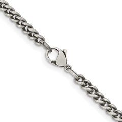 Chisel Stainless Steel Antiqued 4mm 22 inch Round Curb ChainSRN1007