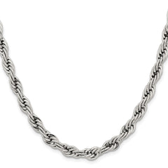 Chisel Stainless Steel Polished 7mm 20 inch Rope ChainSRN1244