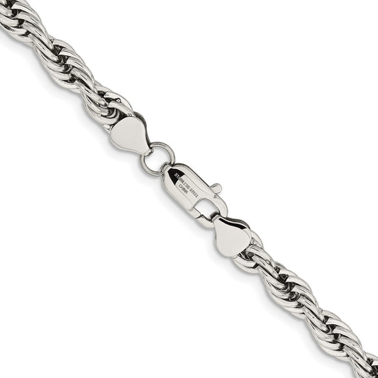 Chisel Stainless Steel Polished 7mm 22 inch Rope ChainSRN1244