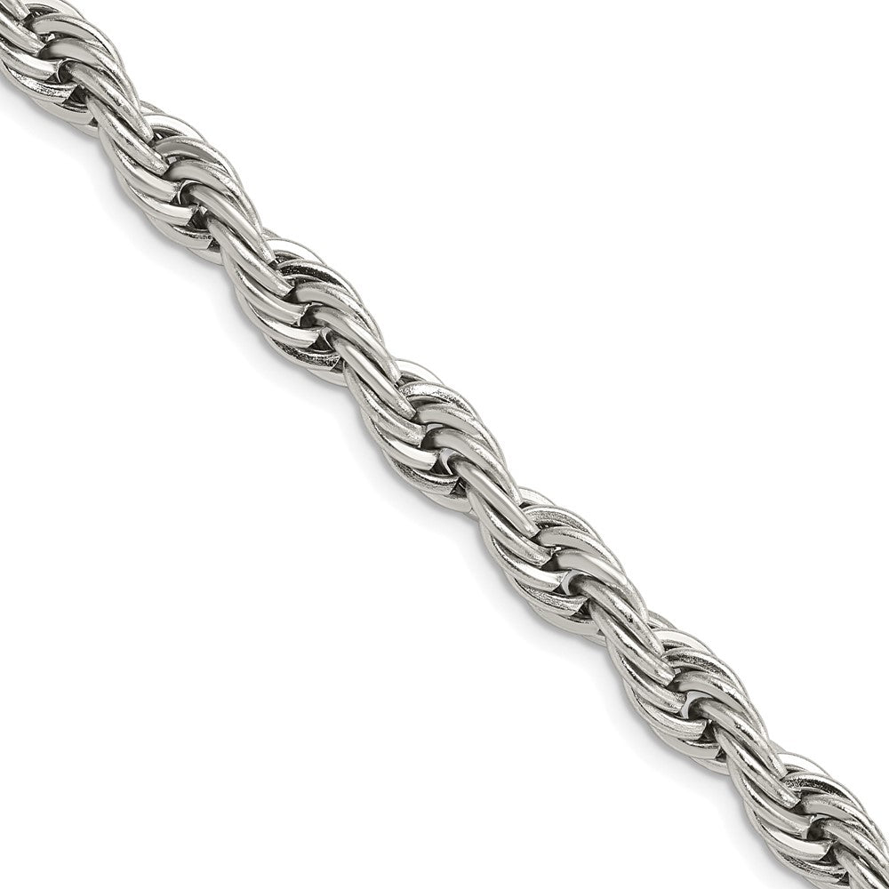 Chisel Stainless Steel Polished 7mm 18 inch Rope ChainSRN1244