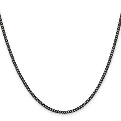 Chisel Stainless Steel Polished Black IP-plated 2.25mm 18 inch Round Curb ChainSRN1607