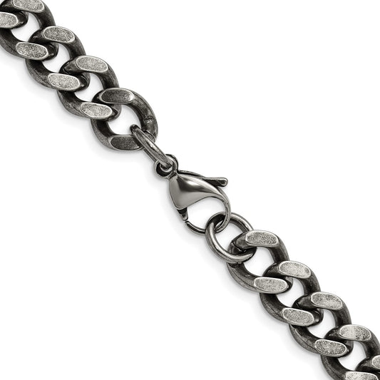 Chisel Stainless Steel Oxidized 9.25mm 24 inch Curb ChainSRN1612
