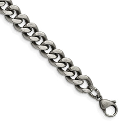 Chisel Stainless Steel Oxidized 9.25mm 8.5 inch Curb Chain SRN1612-8.5