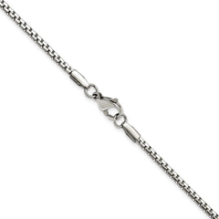 Chisel Stainless Steel Polished 2.5mm 20 inch Fancy Box ChainSRN1615
