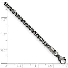 Chisel Stainless Steel Antiqued and Polished 3.9mm 8.5 inch Rounded Box Chain SRN1893-8.5