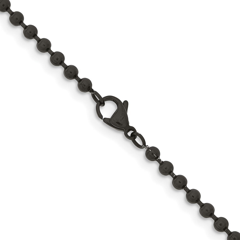 Chisel Stainless Steel Polished Black IP-plated 3mm 22 inch Ball ChainSRN223BP