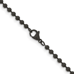 Chisel Stainless Steel Polished Black IP-plated 3mm 22 inch Ball ChainSRN223BP