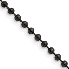 Chisel Stainless Steel Polished Black IP-plated 3mm 18 inch Ball ChainSRN223BP