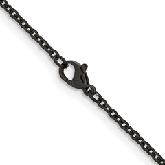 Chisel Stainless Steel Polished Black IP-plated 2.3mm 22 inch Cable ChainSRN228BP