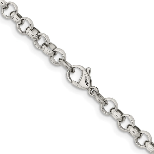 Chisel Stainless Steel Polished 6mm 36 inch Rolo ChainSRN231
