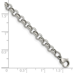 Chisel Stainless Steel Polished 6mm 7.5 inch Rolo Chain SRN231-7.5
