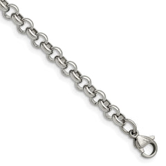 Chisel Stainless Steel Polished 6mm 7.5 inch Rolo Chain SRN231-7.5