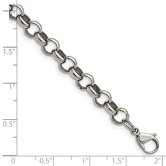 Chisel Stainless Steel Polished 8mm 7.75 inch Rolo Chain SRN232-7.75