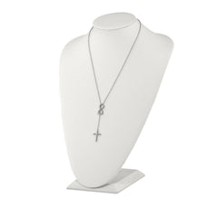 Chisel Stainless Steel Polished Cross/Infinity Adjustable up to 25 inch Slipon Cable Chain Necklace SRN2573