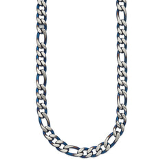 Chisel Stainless Steel Brushed and Polished Blue IP-plated 7.5mm 24 inch Necklace SRN2817