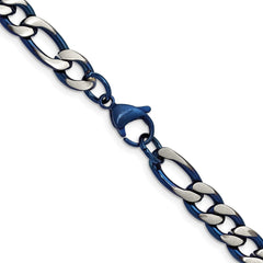 Chisel Stainless Steel Brushed and Polished Blue IP-plated 7.5mm 24 inch Necklace SRN2817