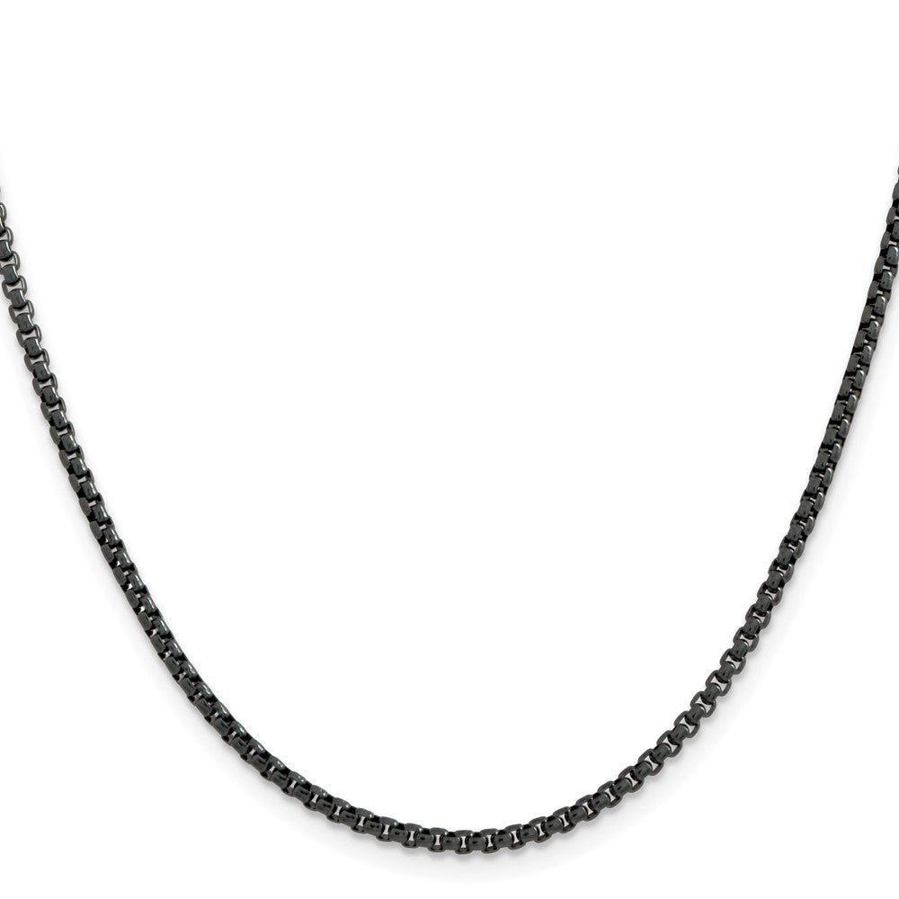 Chisel Stainless Steel Polished Blue and Grey IP-plated 2.5mm 20 inch Box ChainSRN2915