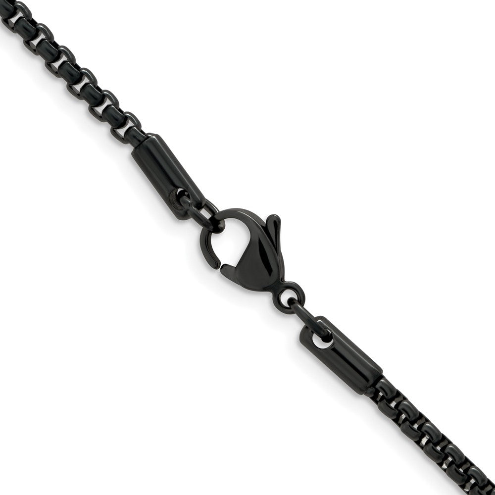 Chisel Stainless Steel Polished Blue and Grey IP-plated 2.5mm 22 inch Box ChainSRN2915