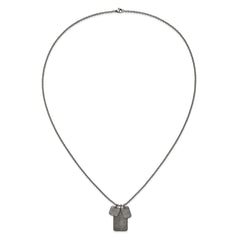 Chisel Stainless Steel Antiqued and Polished Dog Tags on a 27.5 inch Cable Chain NecklaceSRN3214-27.5