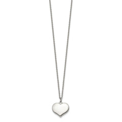 Chisel Stainless Steel Polished Heart Pendant on a 20.5 inch Plus 1 inch Extension Cable Chain NecklaceSRN3229-20.5