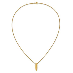 Chisel Stainless Steel Polished Yellow IP-plated Bullet Pendant on a 22 inch Cable Chain NecklaceSRN3234-22
