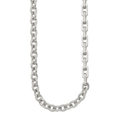 Chisel Stainless Steel Brushed and Polished Half Cable Link and Half Square Link 22 inch NecklaceSRN3264-22