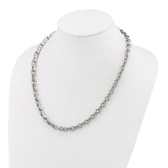 Chisel Stainless Steel Brushed and Polished Half Cable Link and Half Square Link 22 inch NecklaceSRN3264-22
