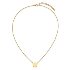 Chisel Stainless Steel Polished Yellow IP-plated 1.2mm Disc on a 16 inch Plus a 2 inch Extension Cable Chain NecklaceSRN3267-16