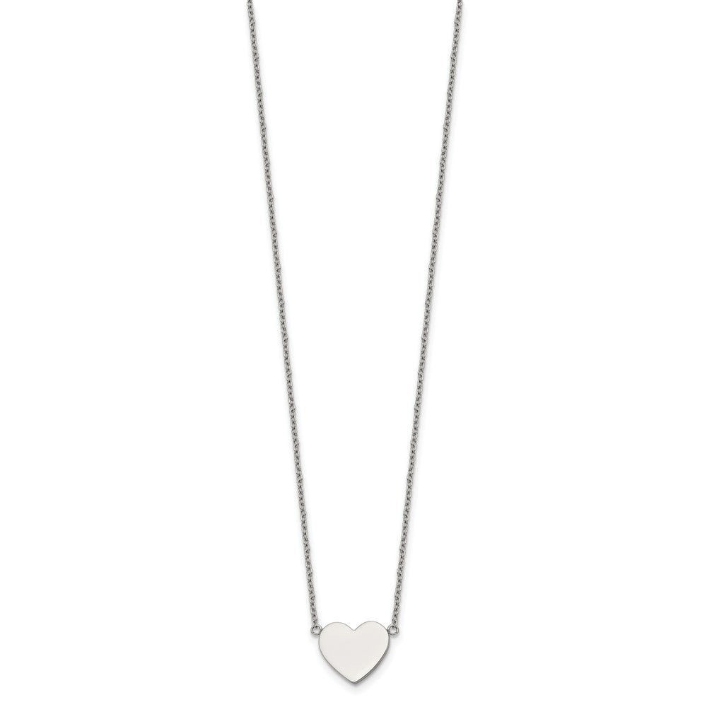 Chisel Stainless Steel Polished Heart on a 16 inch Plus 2 inch Extension Cable Chain NecklaceSRN3269-16