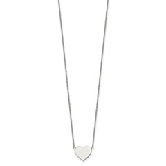 Chisel Stainless Steel Polished Heart on a 16 inch Plus 2 inch Extension Cable Chain NecklaceSRN3269-16