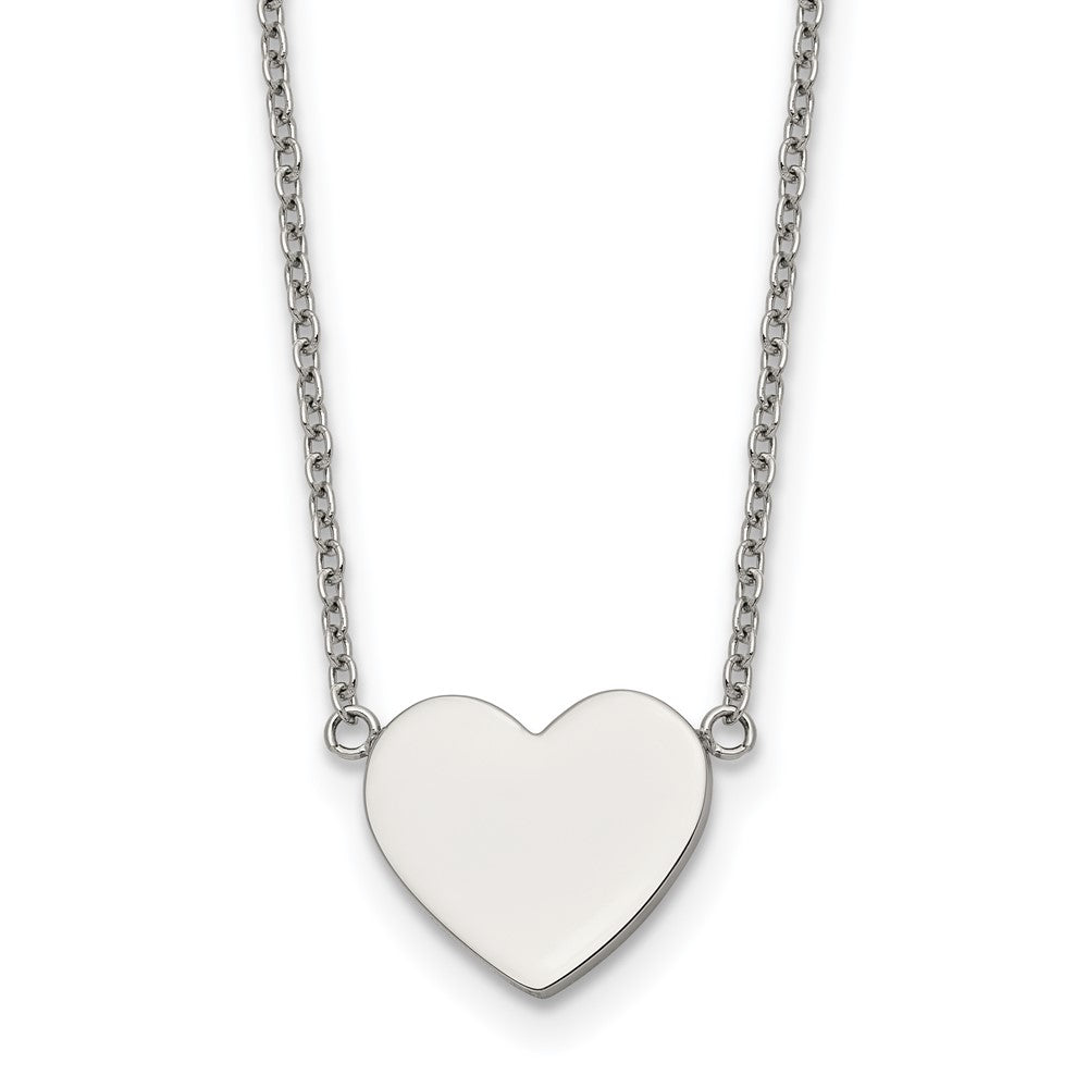 Chisel Stainless Steel Polished Heart on a 16 inch Plus 2 inch Extension Cable Chain NecklaceSRN3269-16